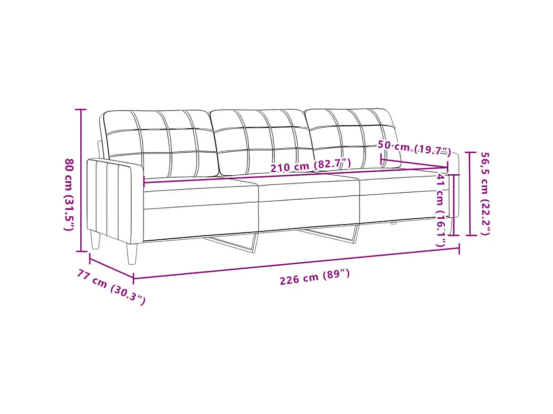 Ensemble de canapés 3 pcs repose-pied et coussins décoratifs