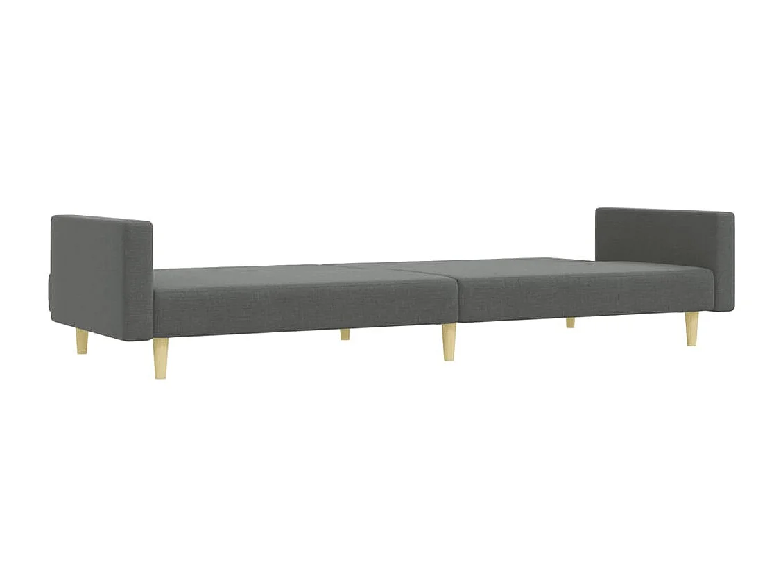 2-Sitzer-Schlafsofa mit Fußstütze, dunkelgrauer Stoff