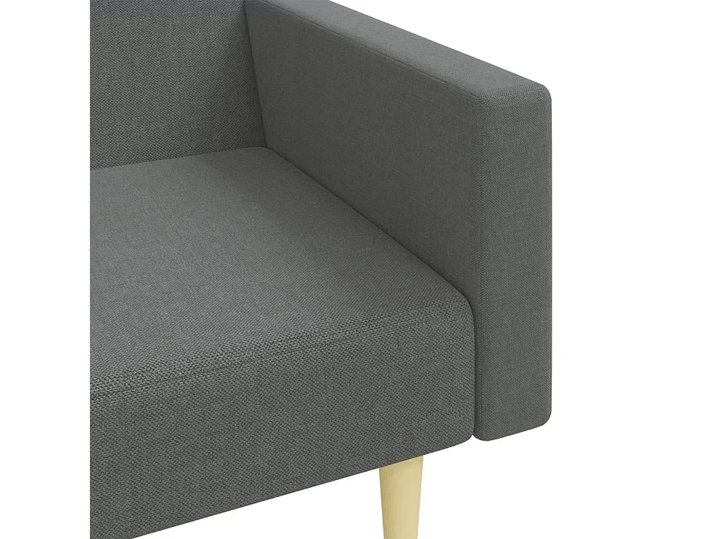2-Sitzer-Schlafsofa mit Fußstütze, dunkelgrauer Stoff