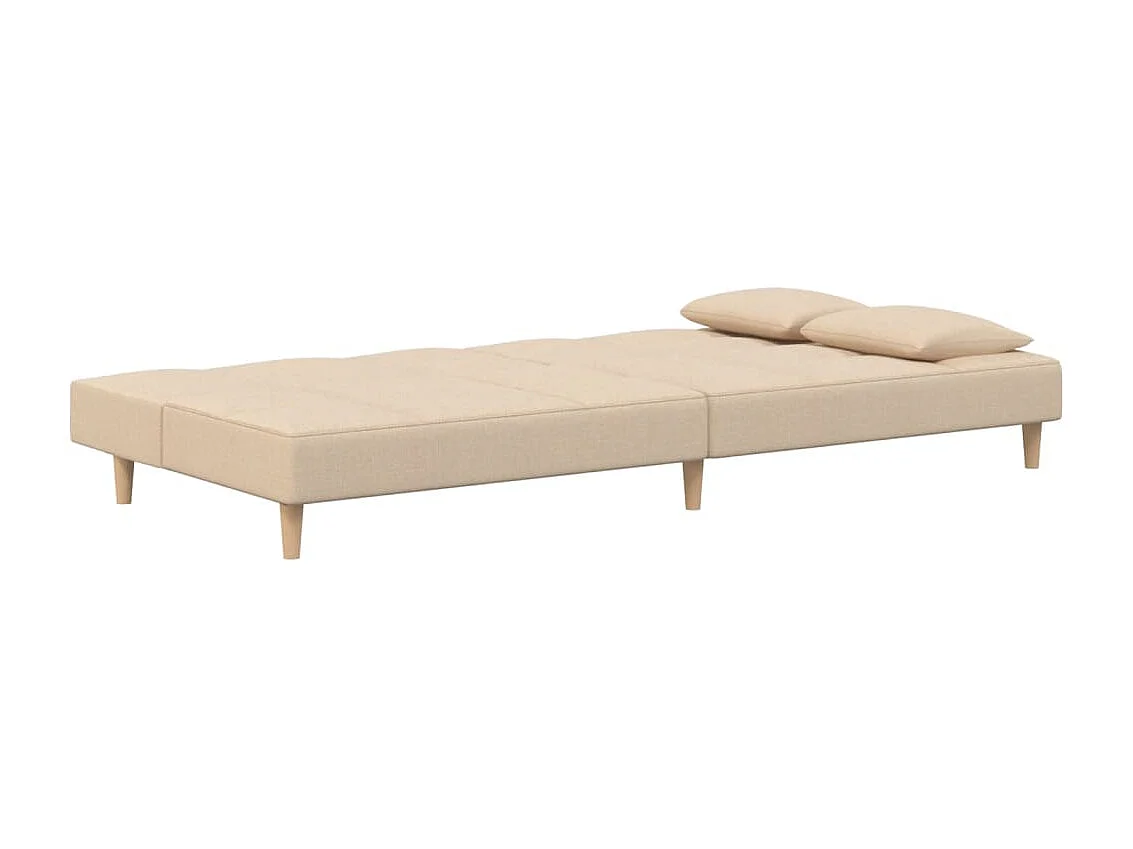 Sofá cama 2 lugares com duas almofadas tecido creme