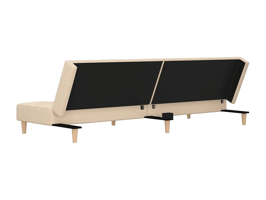 Sofá cama 2 lugares com duas almofadas tecido creme