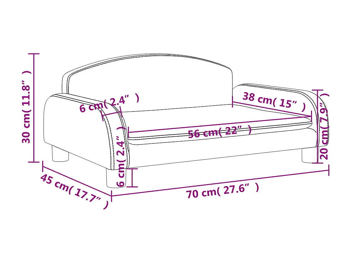 Sofá infantil color crema 70x45x30 cm polipiel