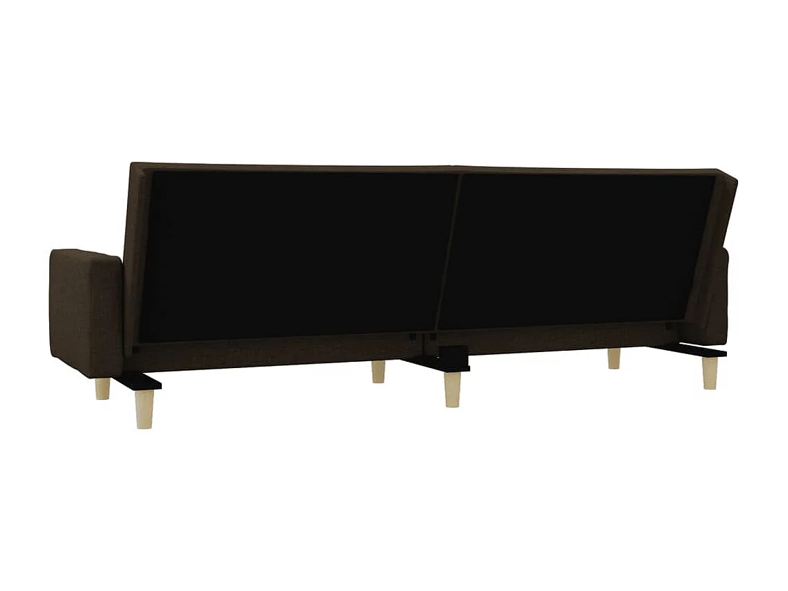 Sofá cama de 2 plazas con dos almohadas en tejido topo