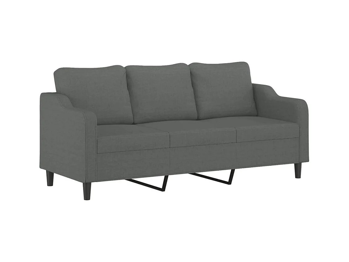 Ensemble de canapés 4 pcs coussins gris foncé tissu