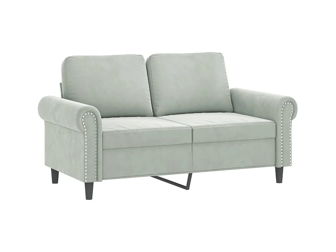 Ensemble de canapés 3 pcs avec coussins gris clair velours