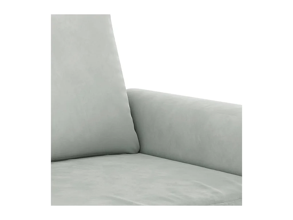 Ensemble de canapés 3 pcs avec coussins gris clair velours