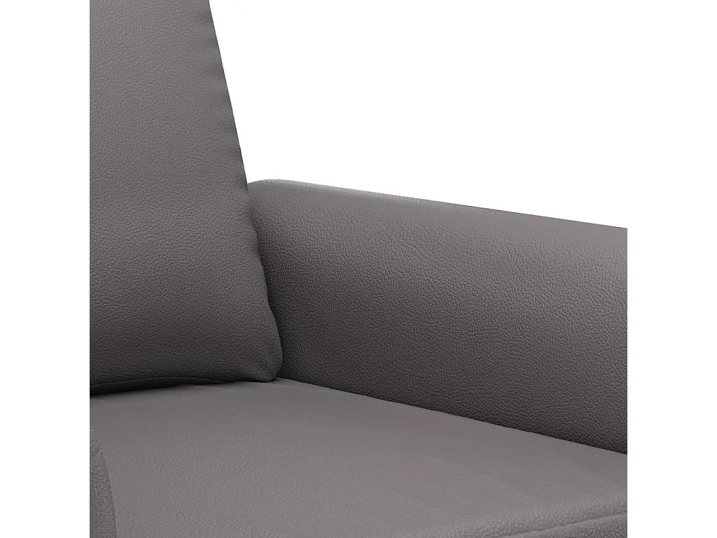 Ensemble de canapés 3 pcs avec coussins Gris Similicuir