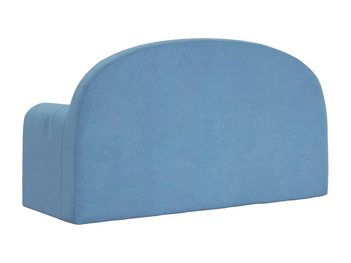 Sofá-cama infantil 2 lugares azul macio pelúcia