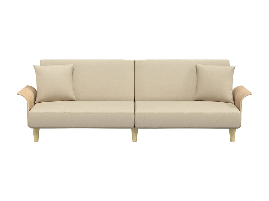 Canapé-lit avec accoudoirs crème tissu