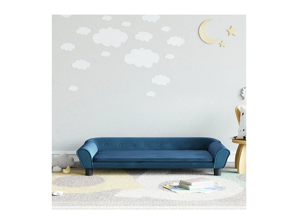 Canapé pour enfants bleu 100x50x26 cm velours