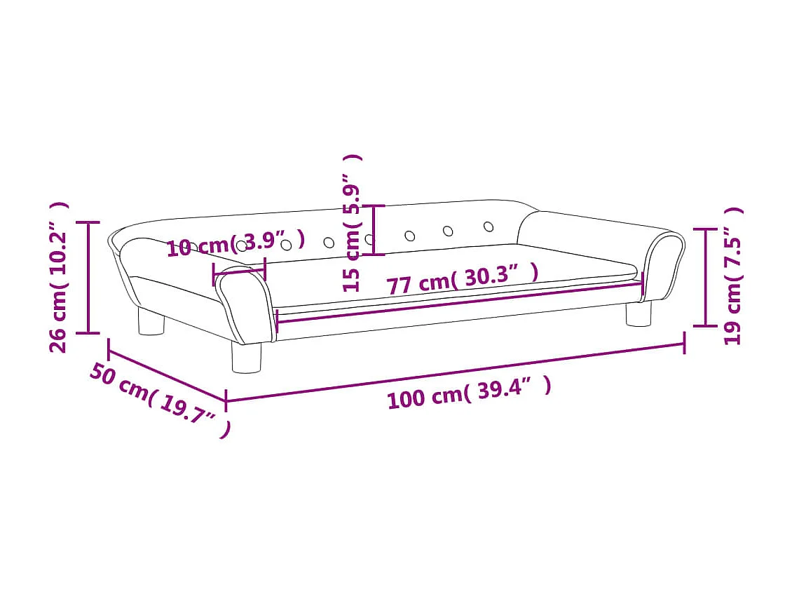 Divano per bambini blu 100x50x26 cm velluto