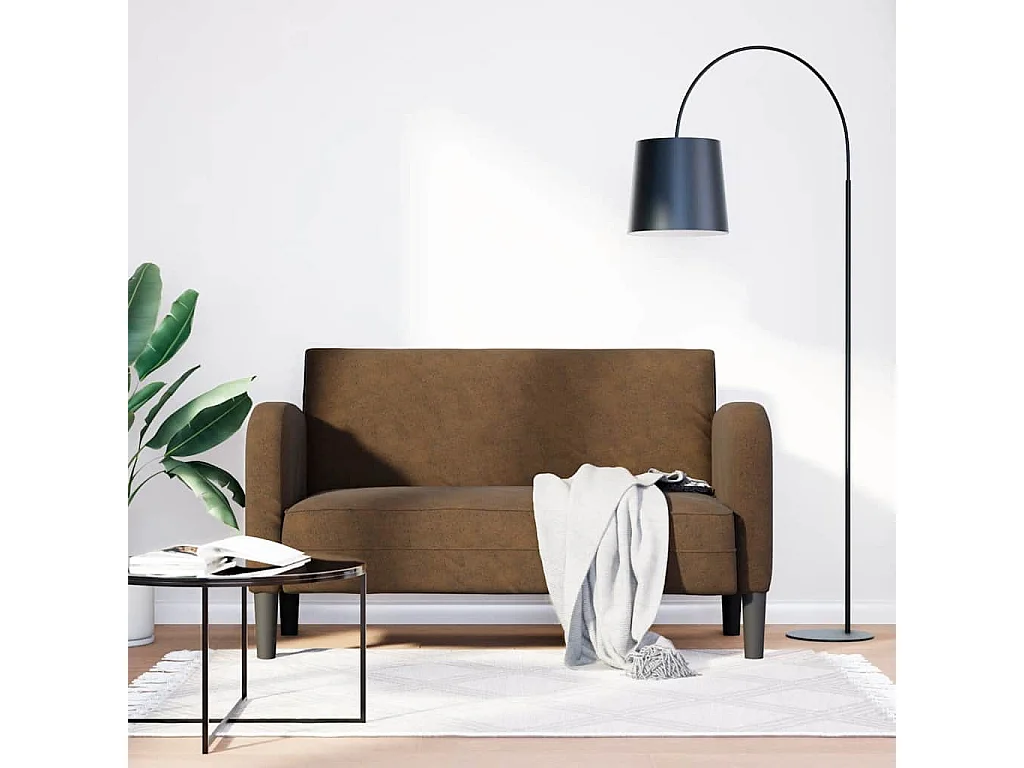 Divano a due posti in similpelle marrone da 110 cm