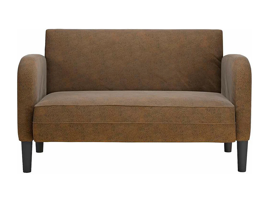 Divano a due posti in similpelle marrone da 110 cm
