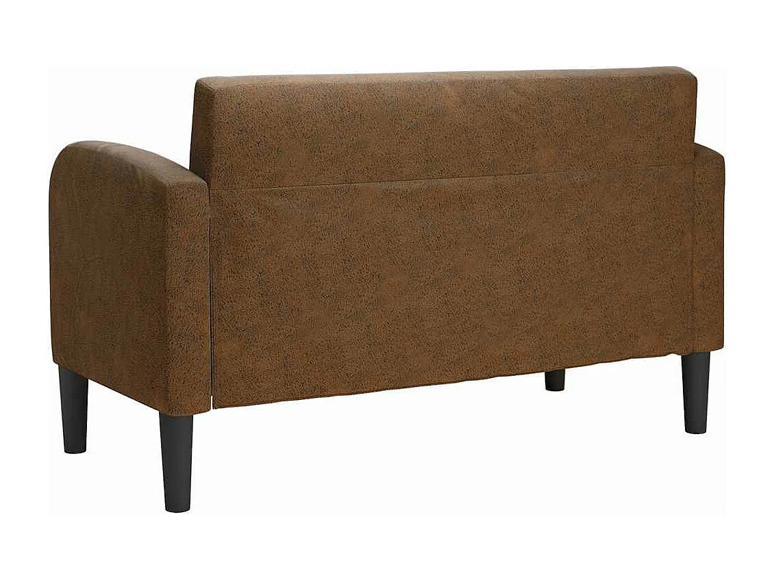 Divano a due posti in similpelle marrone da 110 cm