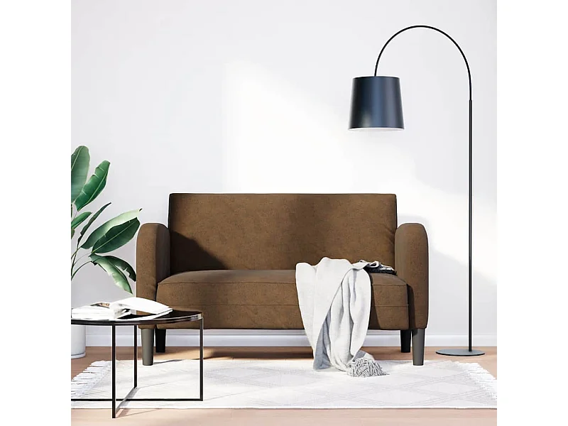 Divano a due posti in similpelle marrone da 110 cm