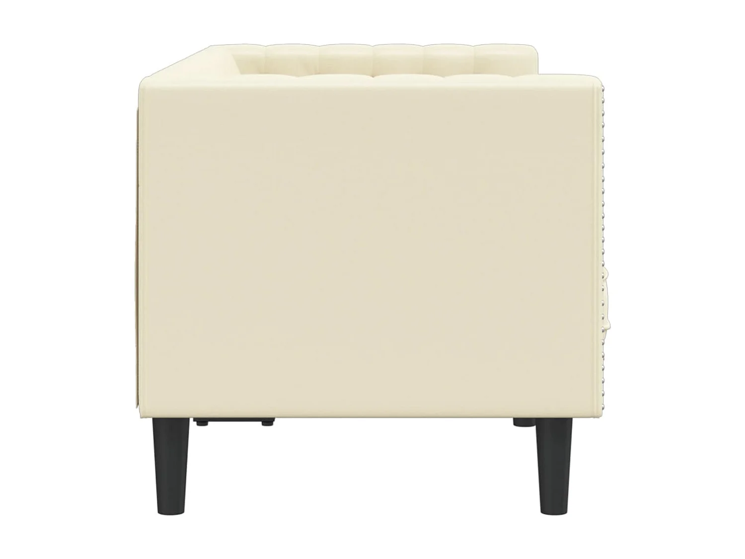 Canapé Chesterfield 2 places crème similicuir