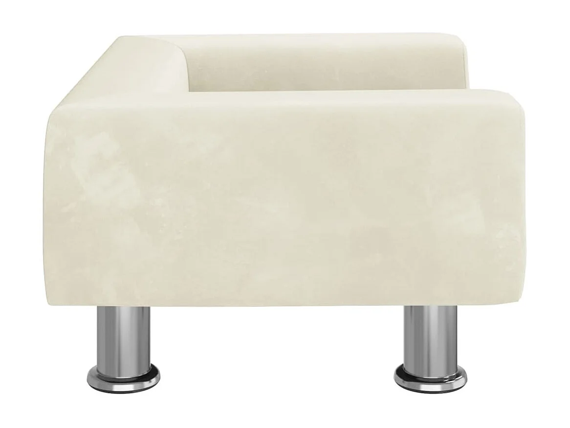 Divano per bambini crema 50x40x26,5 cm velluto