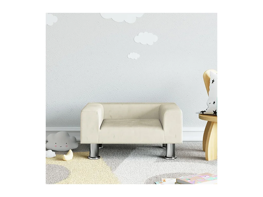 Canapé pour enfants crème 50x40x26,5 cm velours