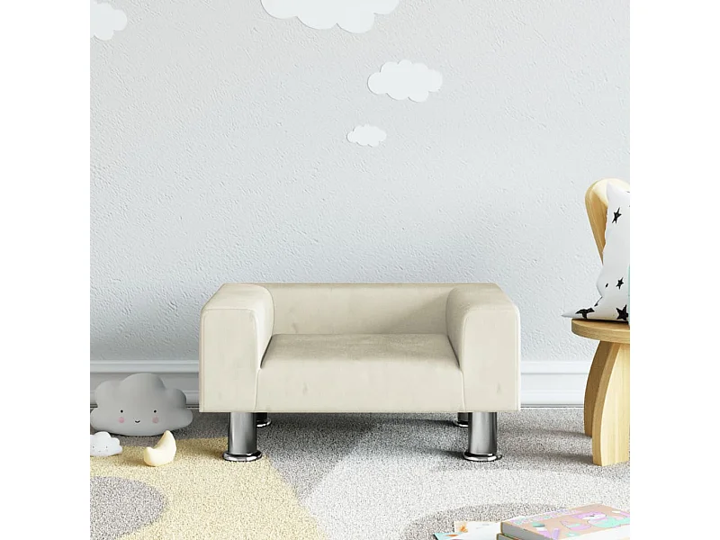 Canapé pour enfants crème 50x40x26,5 cm velours