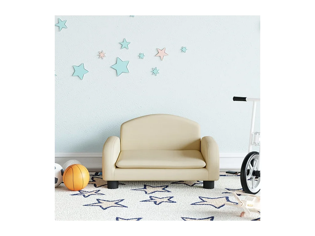 Canapé pour enfants crème 50x40x30 cm tissu