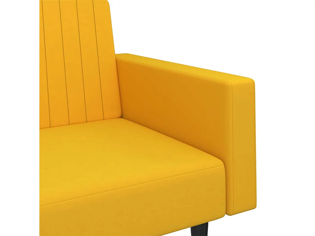Sofá cama de 2 plazas de terciopelo amarillo