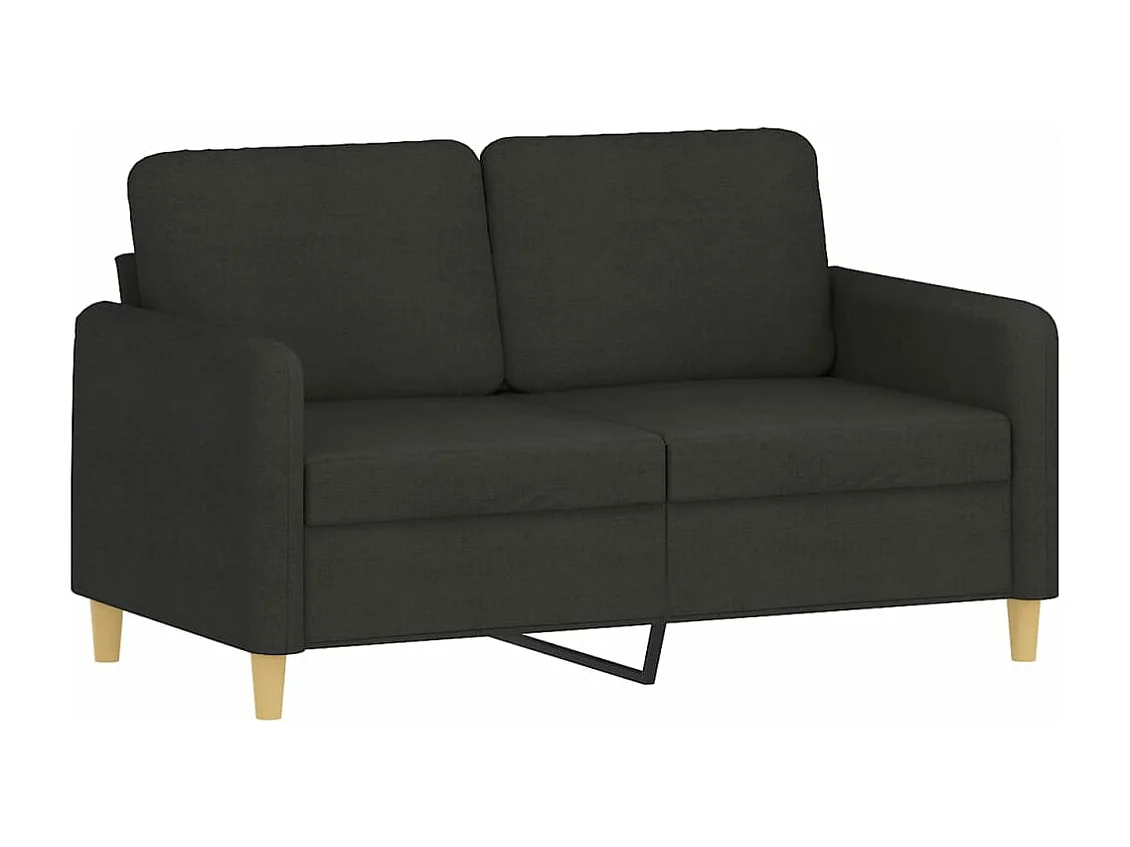 Conjunto de sofá de 3 peças com almofadas de tecido preto