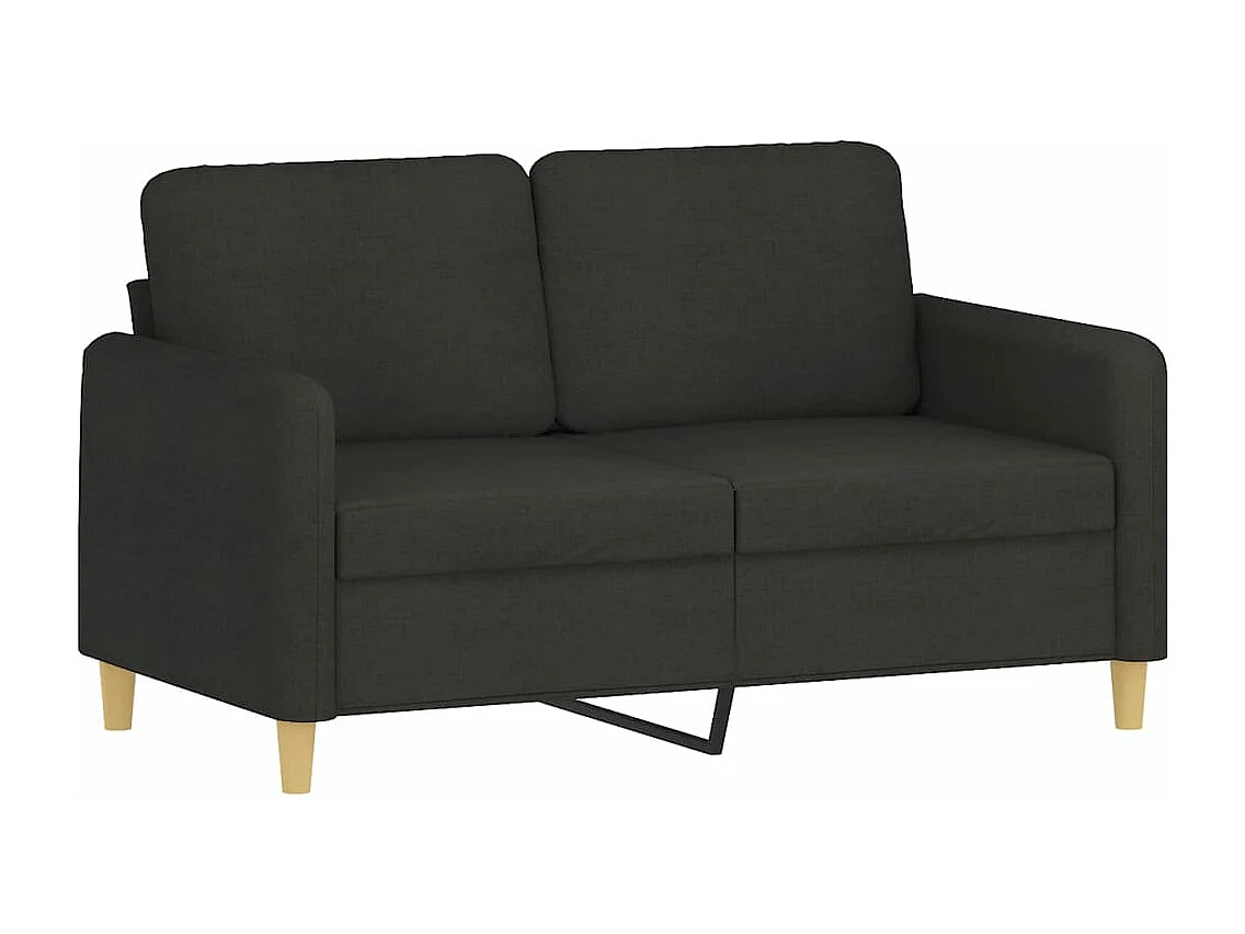 Conjunto de sofá de 3 peças com almofadas de tecido preto