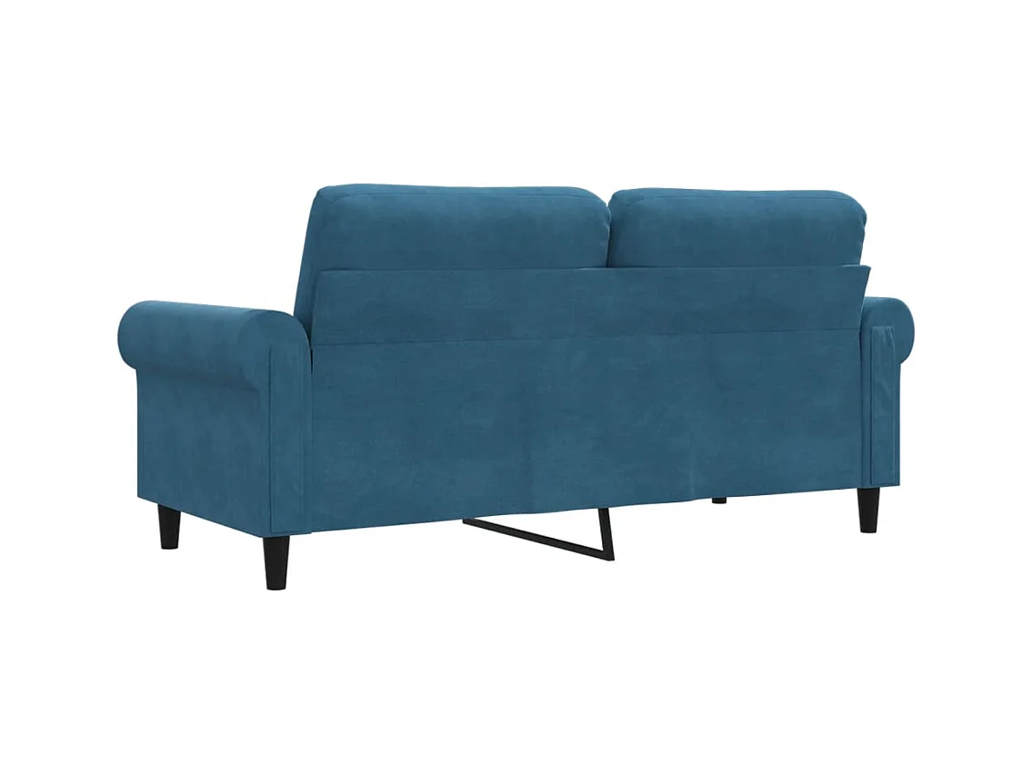 Canapé à 2 places Bleu 140 cm Velours