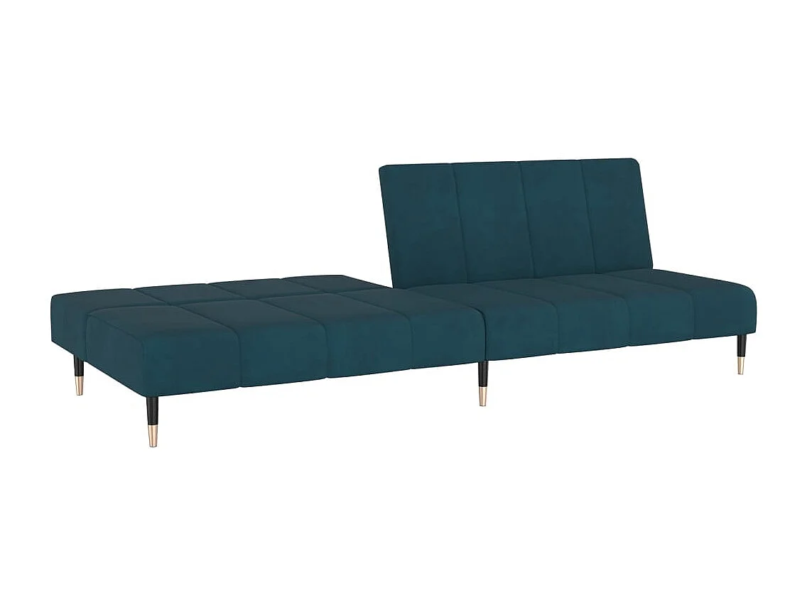 Divano letto a 2 posti in velluto blu