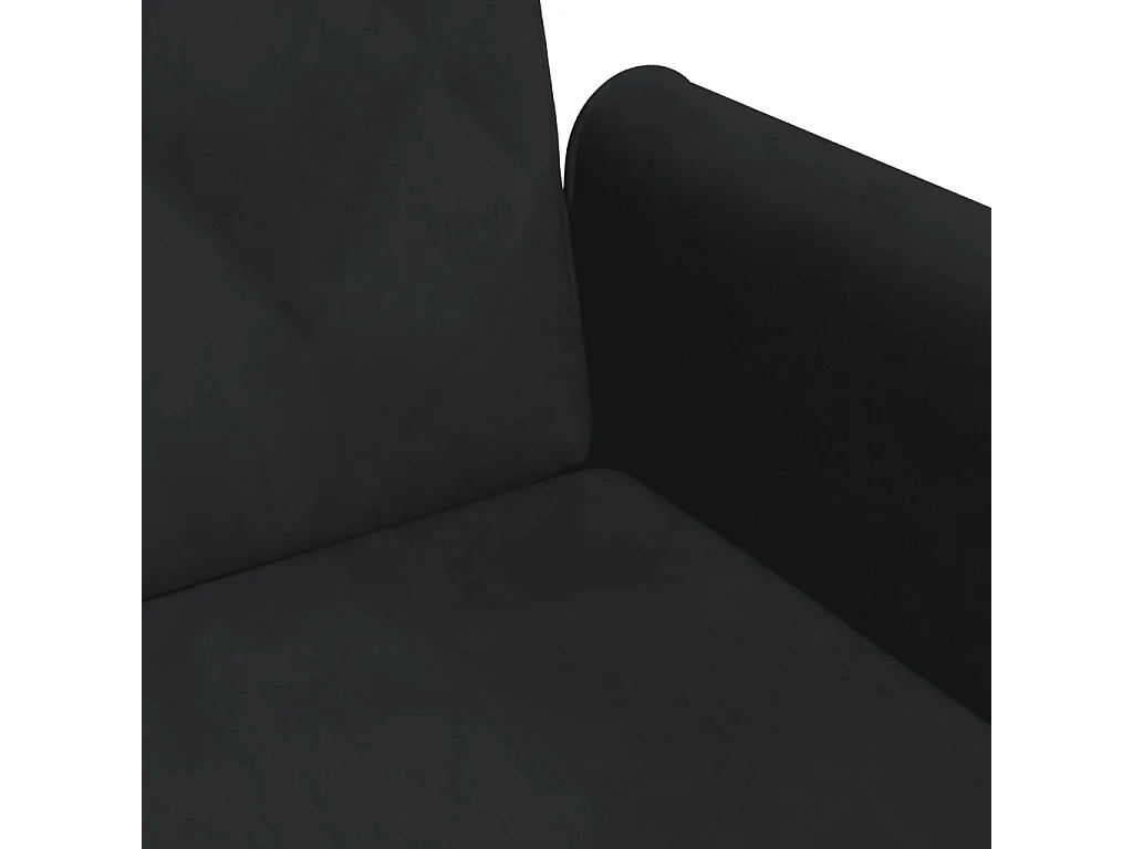 Sofá cama de terciopelo negro con reposabrazos