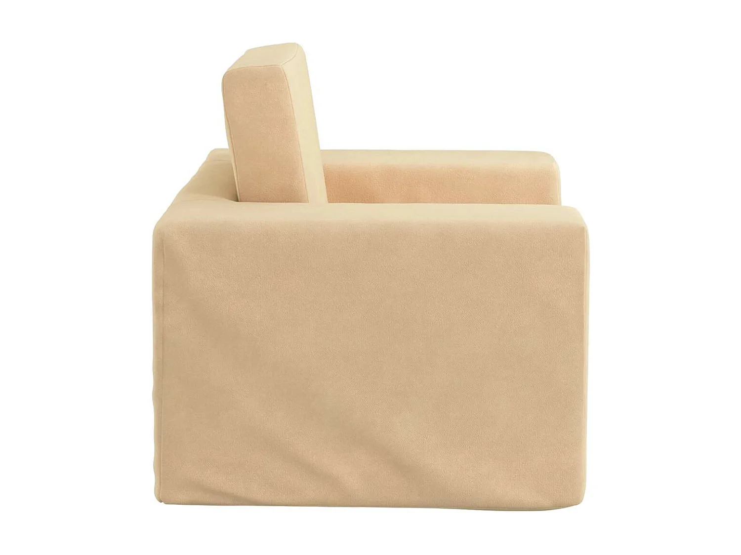 Sofá-cama infantil creme pelúcia macia