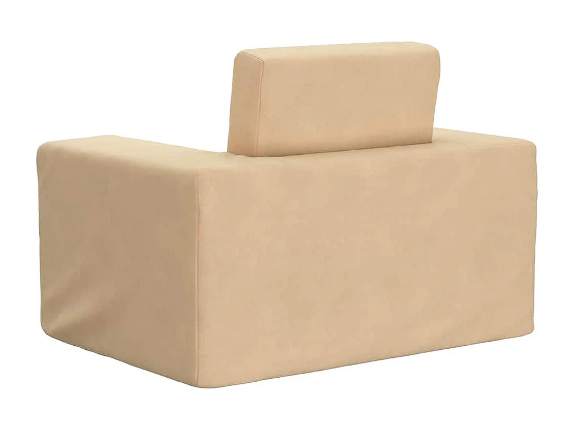 Divano letto per bambini in morbido peluche color crema