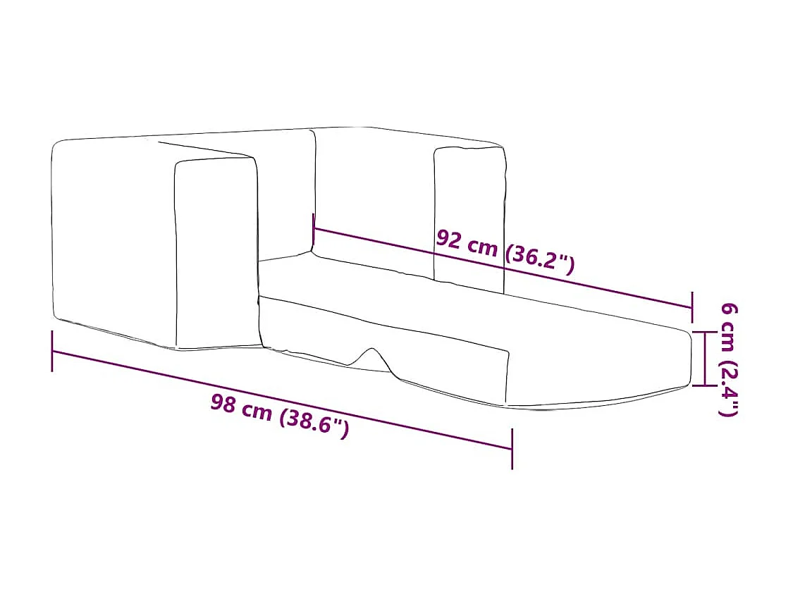 Divano letto per bambini in morbido peluche color crema
