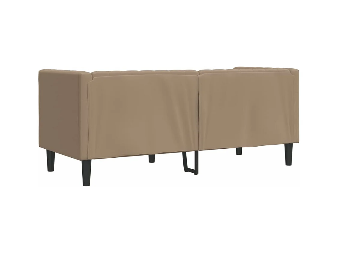 Canapé à 2 places Chesterfield cappuccino similicuir