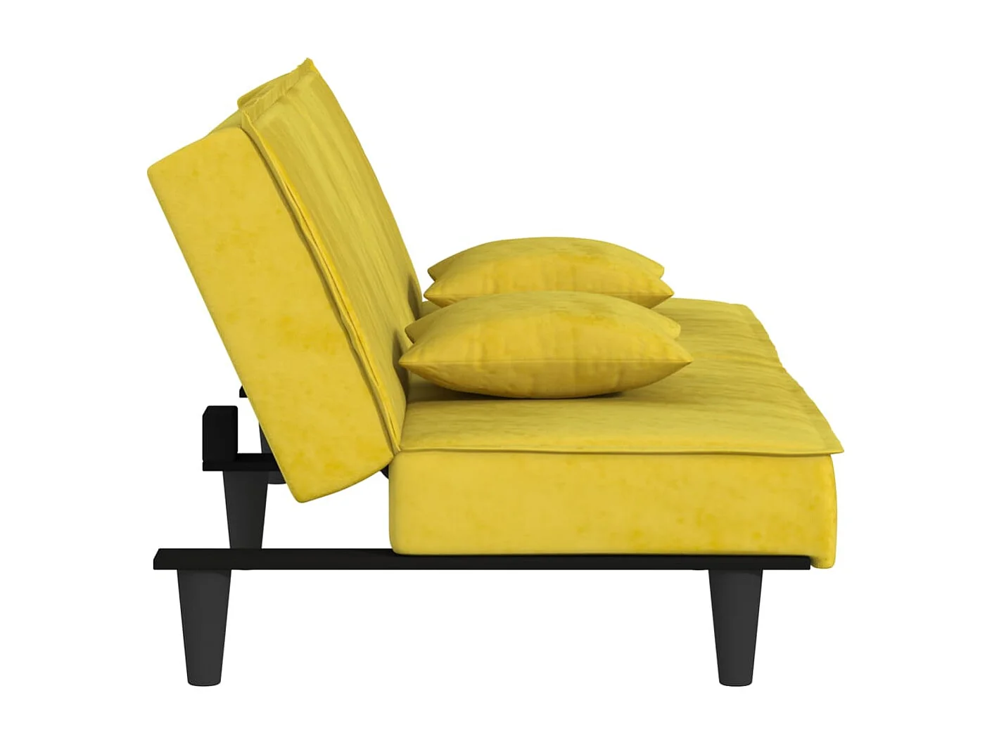 Canapé-lit jaune Velours
