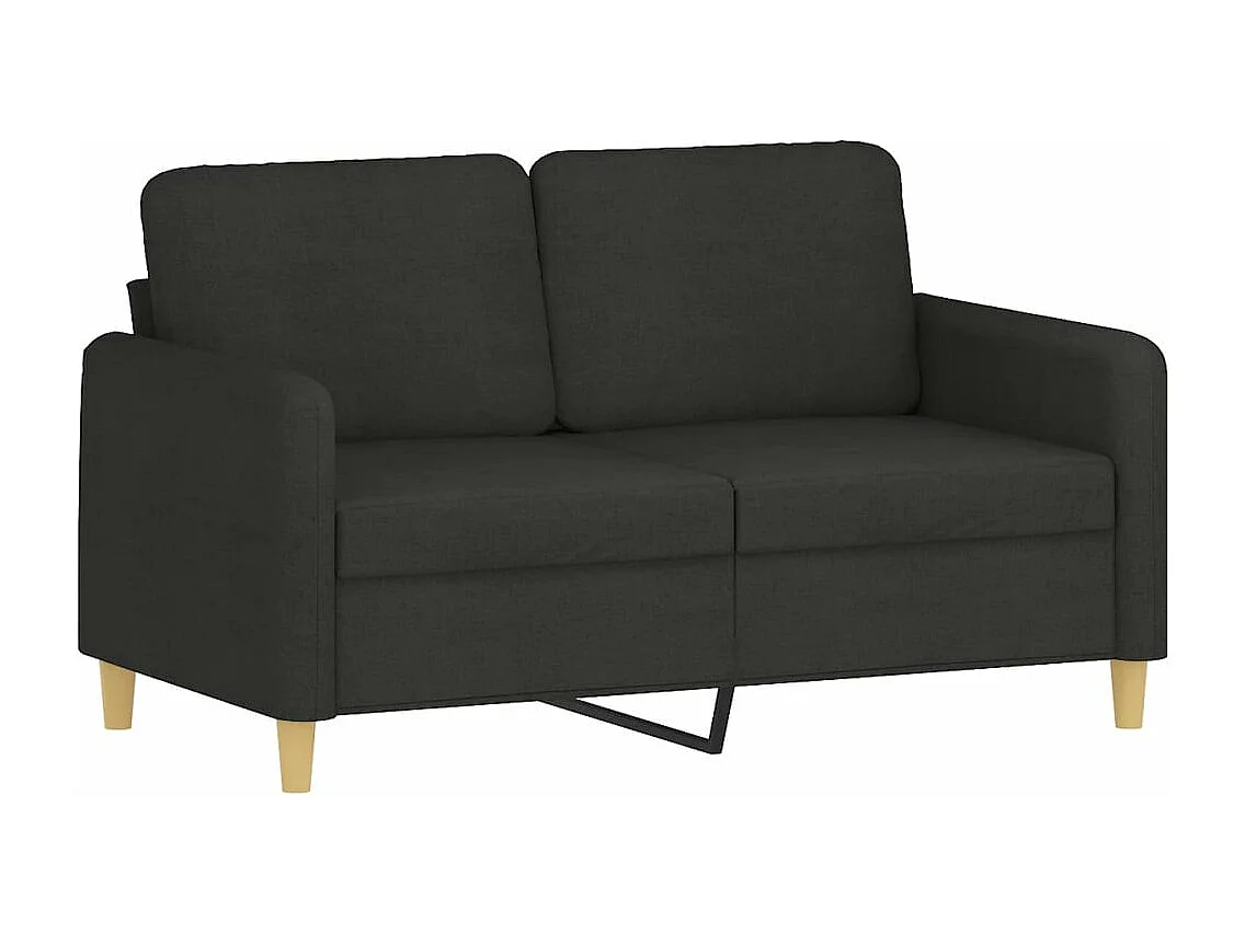 Ensemble de canapés 2 pcs avec coussins Noir Tissu