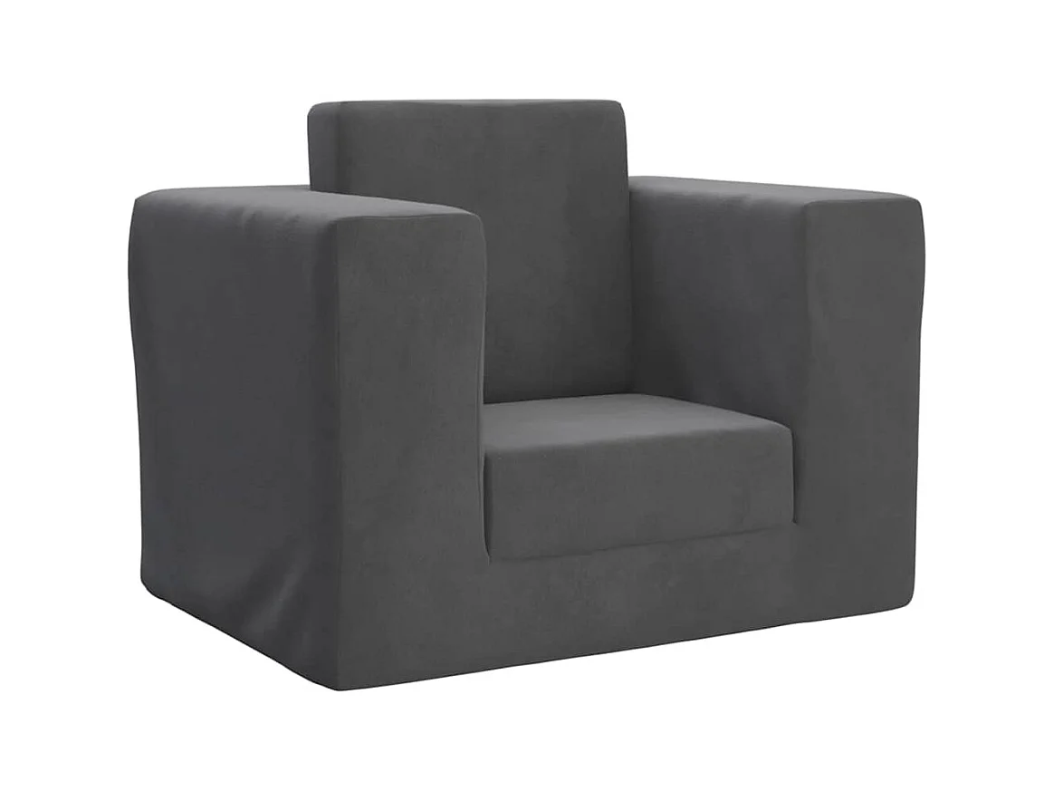 Canapé-lit pour enfants Anthracite Peluche douce