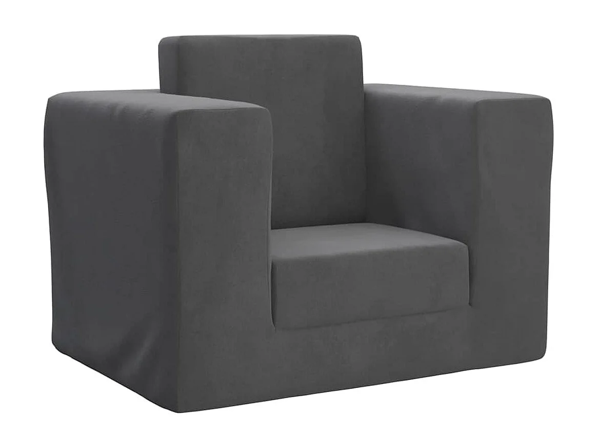 Divano letto per bambini antracite morbido peluche