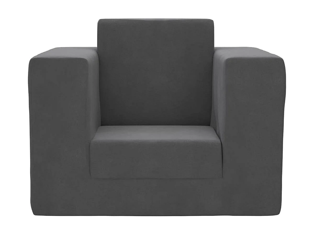 Divano letto per bambini antracite morbido peluche