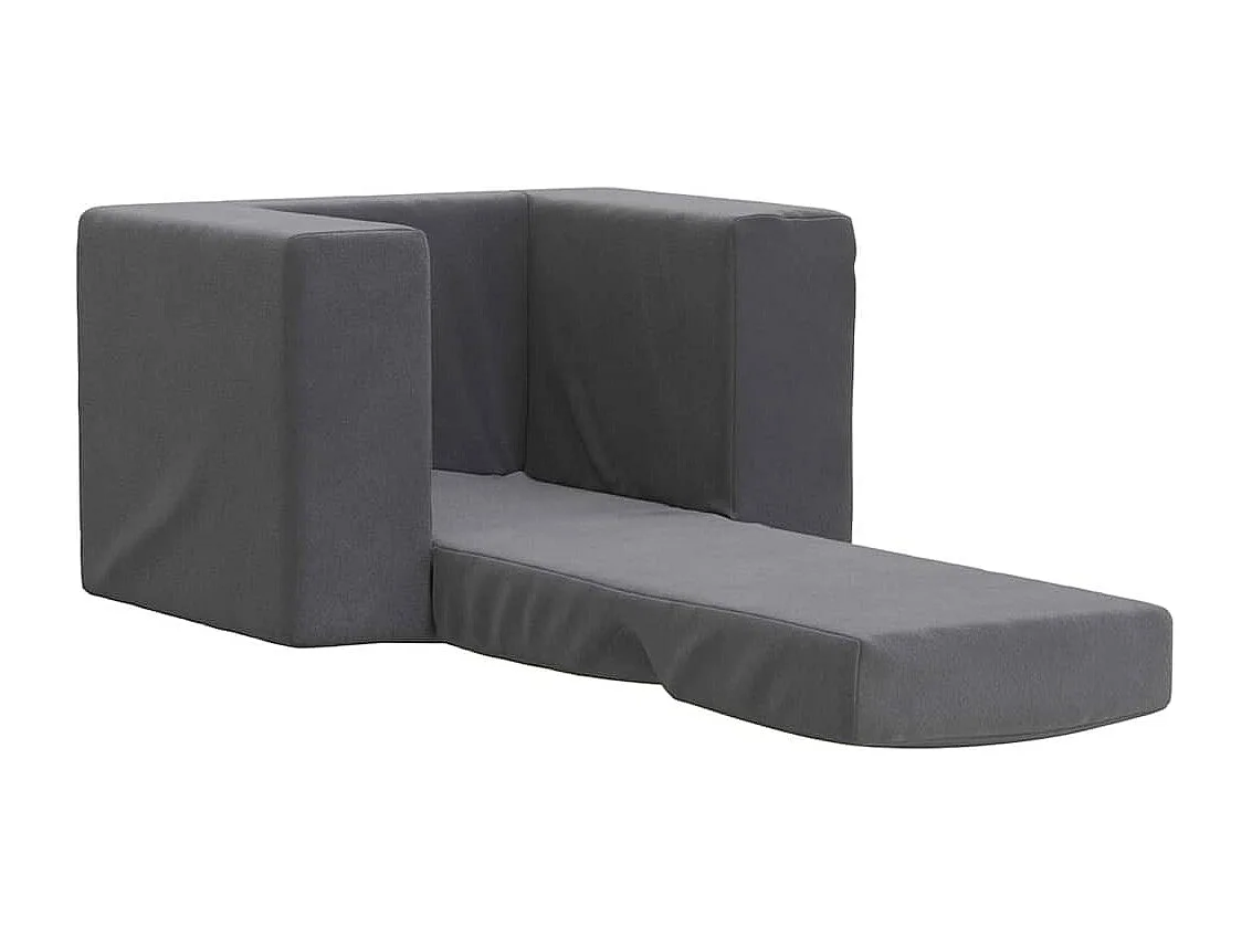 Divano letto per bambini antracite morbido peluche