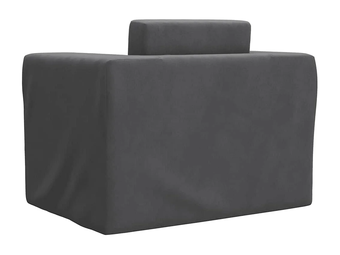 Divano letto per bambini antracite morbido peluche