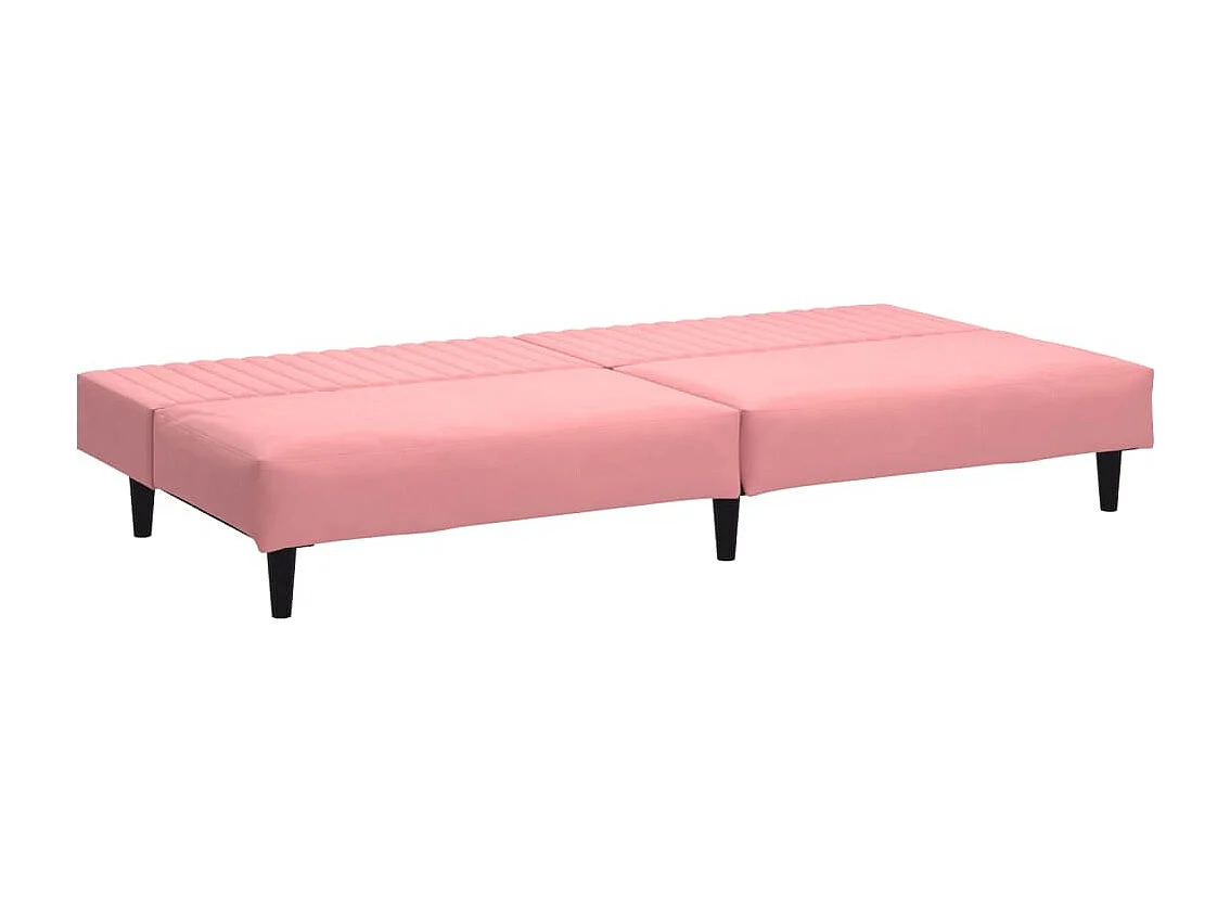 Divano letto 2 posti in velluto rosa