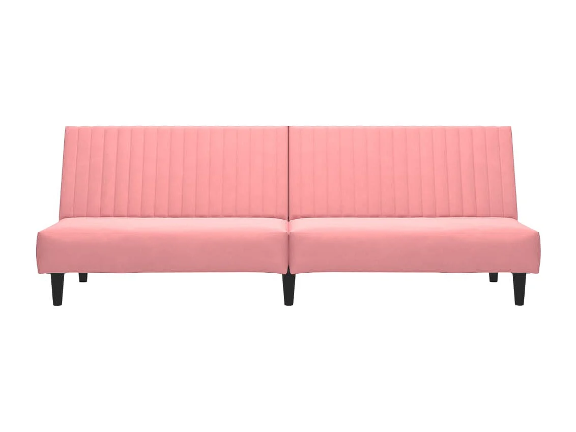 Roze fluwelen 2-zits slaapbank