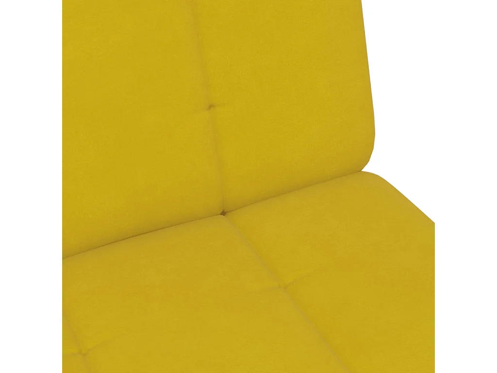 Canapé-lit à 2 places avec repose-pied jaune velours