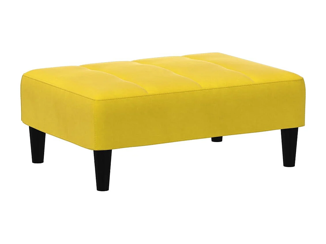 Canapé-lit à 2 places avec repose-pied jaune velours