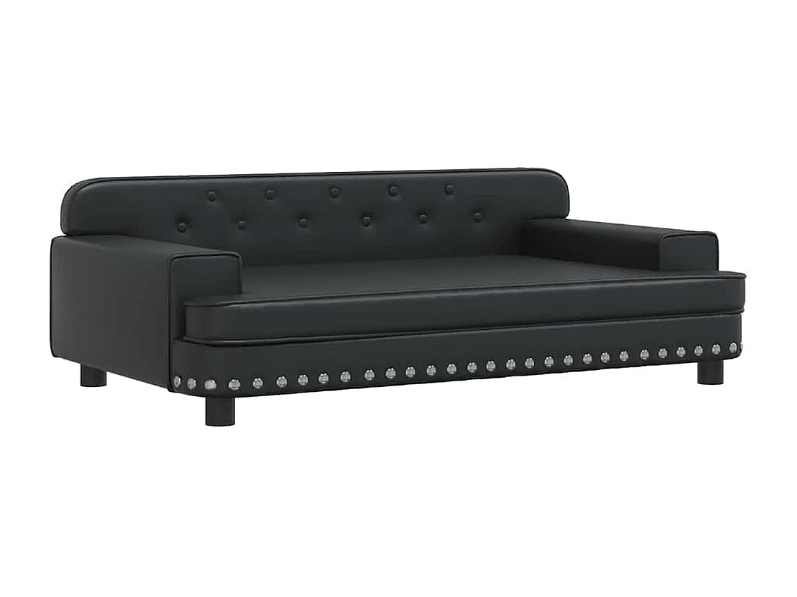 Sofá infantil preto 90x53x30 cm imitação de pele