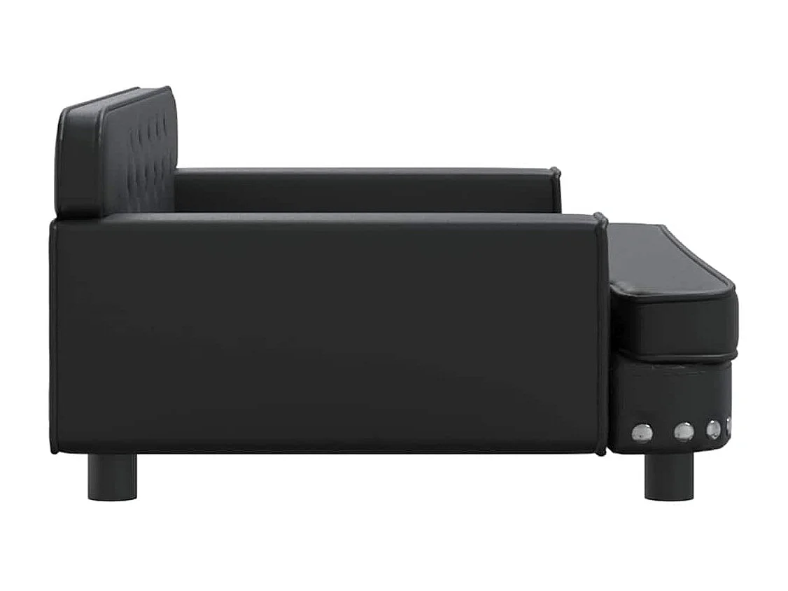 Sofá infantil preto 90x53x30 cm imitação de pele