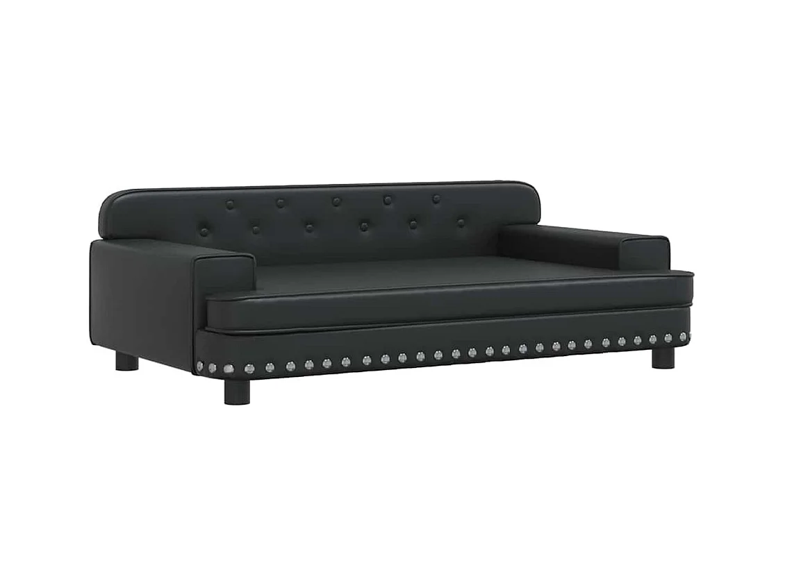 Divano per bambini nero 90x53x30 cm similpelle