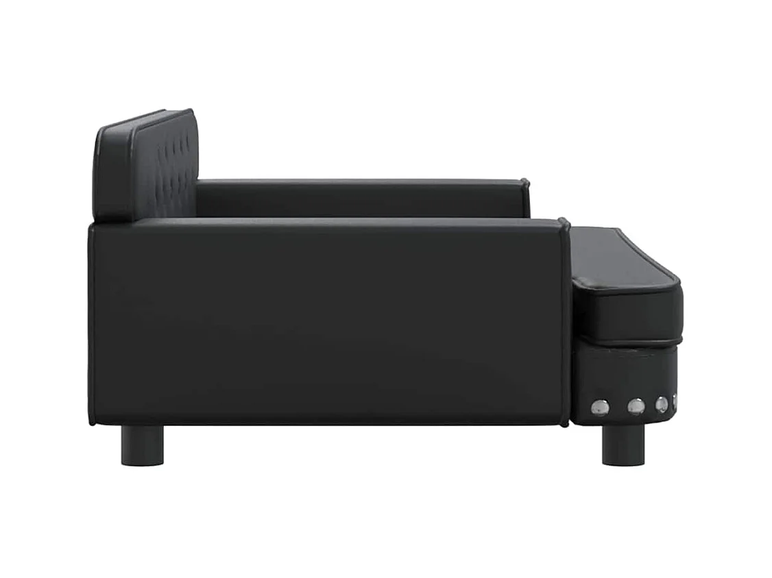 Divano per bambini nero 90x53x30 cm similpelle