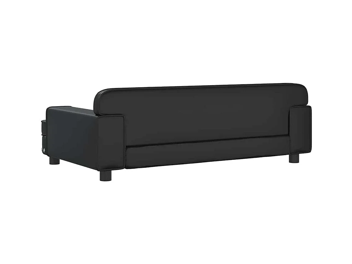 Divano per bambini nero 90x53x30 cm similpelle